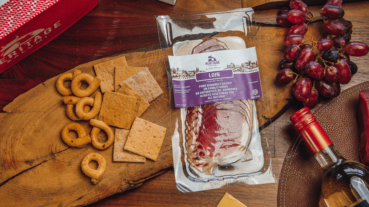 3oz. Loin - Loin Salami: Delicately sliced, melt-in-your-mouth perfection.